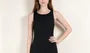 Sleeveless Crew Neck Plain Slim-Fit Capri Jumpsuit