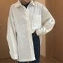 Long-Sleeve Collar-neck Oversized Shirt