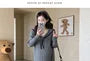 Maternity Long-Sleeve Collared Cable Knit Midi Bodycon Dress