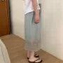 High Waist Plain Sheer Midi Pencil Skirt