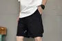 Drawstring Waist Plain Wide Leg Cargo Shorts