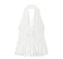 Halter Plain Drawstring Waist Sleeveless Top