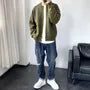 Crew Neck Button-Up Plain Cardigan