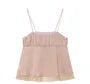 Square Neck Layer Chiffon Camisole Top / Layer Ruffled Chiffon Mini Skirt