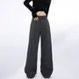 Mid Rise Plain Ruched Fleece-Lined Baggy Slacks (Various Designs)