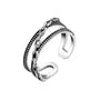 Layered Chain Alloy Open Ring
