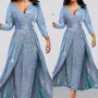 XL - 3/4-Sleeve V-Neck Glitter Jumpsuit