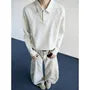 Long-Sleeve Plain Polo Shirt