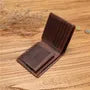 Woven Genuine Leather Short Wallet