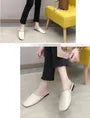 Square Toe Faux Leather Mules