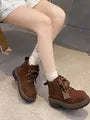 Lace-Up Platform Short Boots
