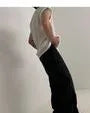 Crew Neck Plain Ribbed Knit Tank Top