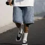 Mid Rise Washed Denim Shorts