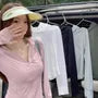 Anti-UV Sunscreen Sun Protection Hooded Zip-Up Plain Slim Fit Jacket