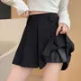 High Waist Plain Pleated Mini A-Line Skirt