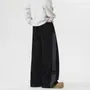 Drawstring Waist Two Tone Wide Leg Sweatpants