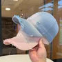 Faux Pearl Distressed Denim Baseball Cap