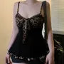 V-Neck Leopard Print Ruffled-Trim Slim-Fit Cami Top