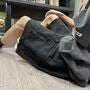 Drawstring Waist Wide Leg Cargo Denim Shorts