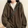Striped Hooded Ribbed Zip Cardigan