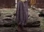 Mid Waist Plain Frayed Cropped Baggy Ramie Pants
