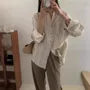 Long-Sleeve Collared Striped Shirt