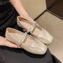 Square Toe Rhinestone Mary Jane Shoes