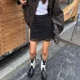 High Waist Polka Dot Sheer Mini Pencil Skirt