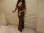 Spaghetti Strap V-Neck Plain Open Back Lace Maxi Mermaid Dress