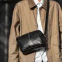 Faux Leather Contrast Stitching Crossbody Bag