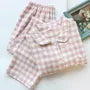 Couple Matching Pajama Set: Gingham Shirt + Pants