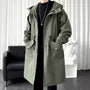Plain Hooded Midi Zip Coat