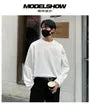 Long-Sleeve Crew Neck Plain T-Shirt