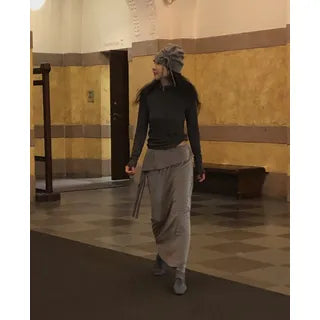 Drape Velvet H-Line Long Skirt