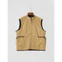 Sleeveless Stand Collar Plaid Panel Zip Vest