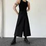High Waist Plain Wide Leg Crop Dress Pants