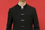Stand Collar Plain Buckled Blazer