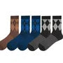 Set of 5: Argyle Crew Socks
