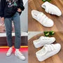 Adhesive Strap Faux Leather Sneakers