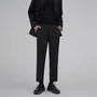 Plain Single-Breasted Blazer / Mid Rise Tapered Dress Pants