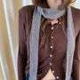 Striped Knit Narrow Scarf