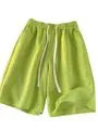 Drawstring Waist Plain Sweat Shorts