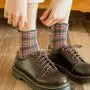 Set of 4: Plaid Crew Socks