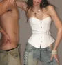 Plain Belt Accent Corset Tube Top