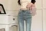 Mid Rise Washed Flared Jeans