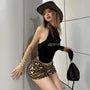 Low Rise Leopard Print Mini Pencil Skirt