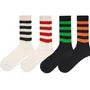 Set of 4: Striped Crew Socks
