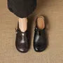 Faux Leather Cutout Mary Jane Mules