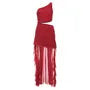 Sleeveless One Shoulder Plain Ruched Cut-Out Asymmetric Mini Dress