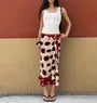 Low Waist Color-Block Polka Dot Midi Skirt